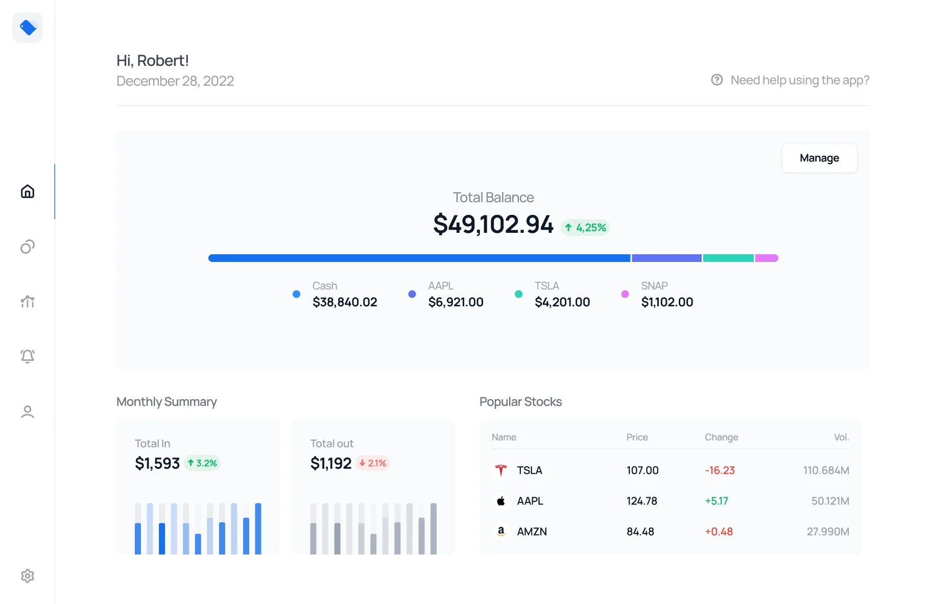 Investment Management Dashboard